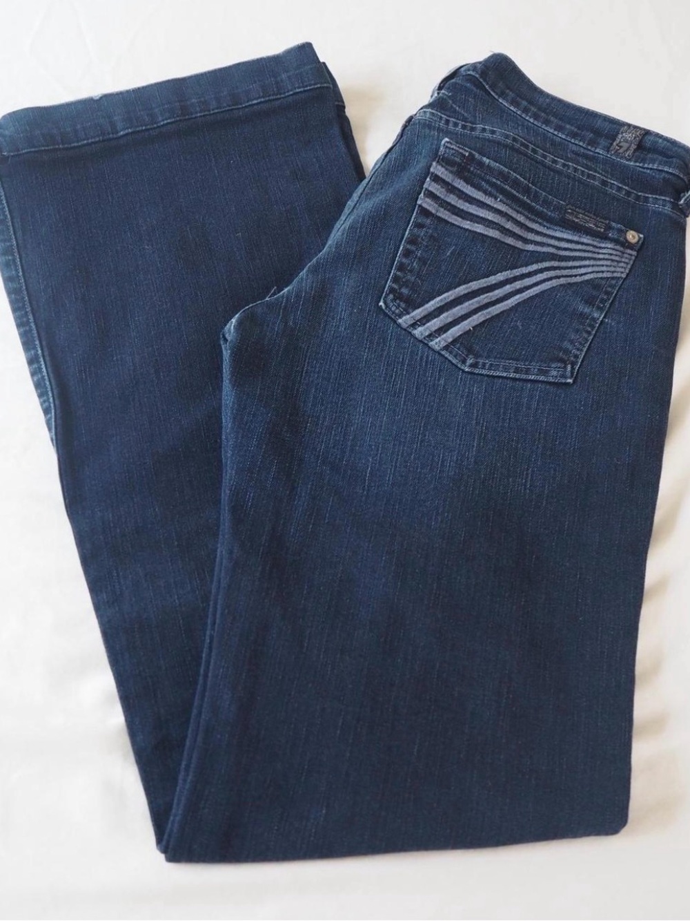 7 For All Mankind Dark Indigo Straight Leg Jeans